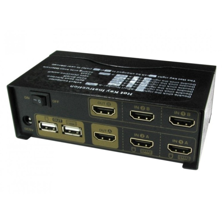 2 Port Dual Screen HDMI KVM Switch 4K@60Hz