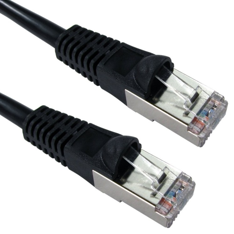 10m Shielded Cat5e Patch Cable - Black