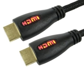 1m HDMI Cable with Red LED Illuminated Connectors