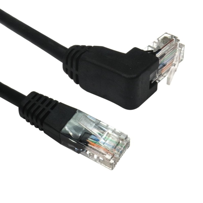 0.5m Cat5e UTP Straight to Right Angled UP Cable