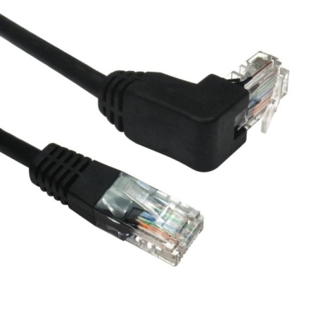 0.5m Cat5e UTP Straight to Right Angled UP Cable