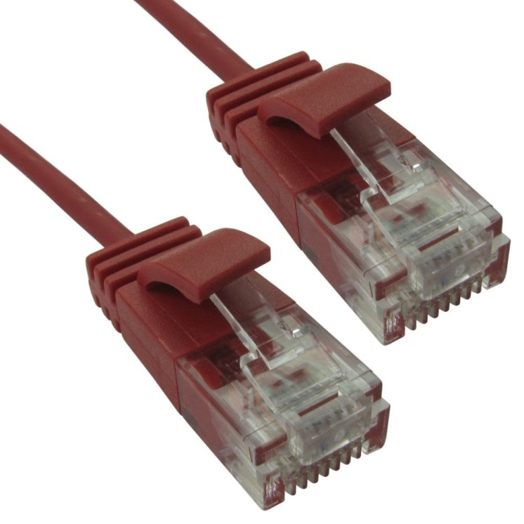 0.25m Slim Economy 6 Gigabit Patch Cable Patch Cable - Red