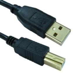 USB 2.0 Type A (M) to Type B (M) Cable (Gold Contacts)