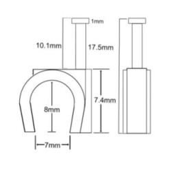  50 Pack of 7mm Cable Clips