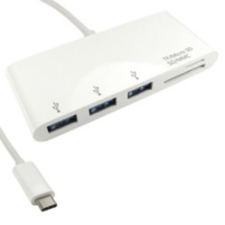 USB Type-C to 3 Port USB Hub & Card Reader