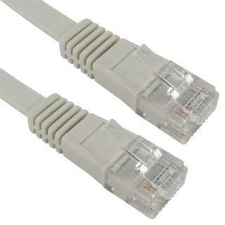 10m Cat5e Flat Patch Cable - Grey