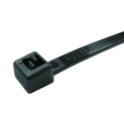200mm x 4.8mm Black Releasable Cable Ties - 100 Pack