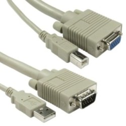 2m 1x USB A-B & 1x SVGA M-F KVM Cable