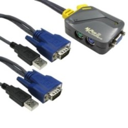 2 Port Micro KVM - SVGA & USB Leads