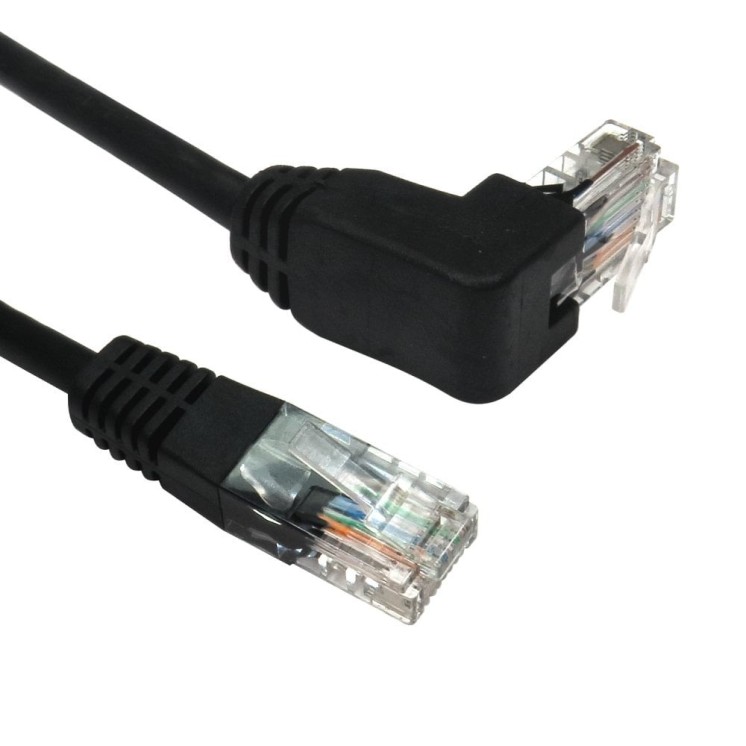 3m Cat5e UTP Straight to Right Angled UP Cable