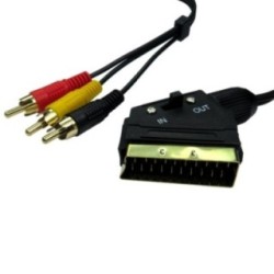 1.5m Switchable SCART to Three RCA Cable