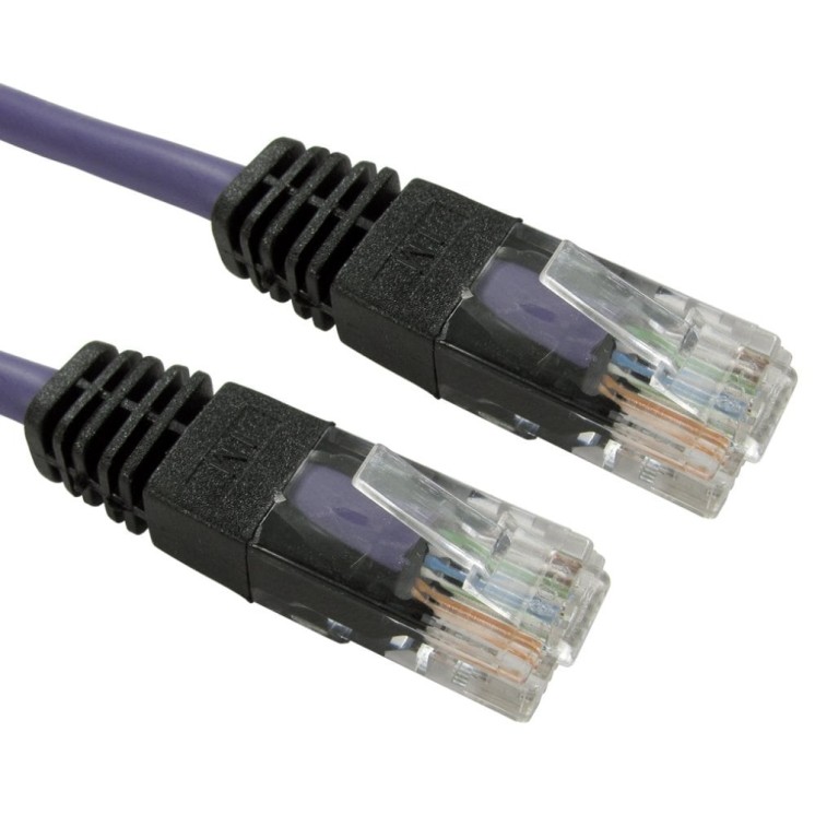 10m Violet Cat5e Crossover Patch Cable - 26AWG