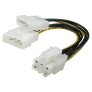 Twin Molex to 6 Pin PCI-e Cable