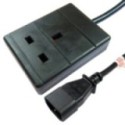 0.5m IEC C14 to UK Mains Socket Power Cord