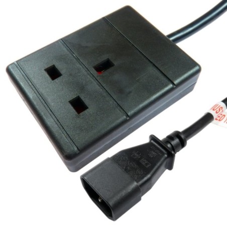 0.5m IEC C14 to UK Mains Socket Power Cord
