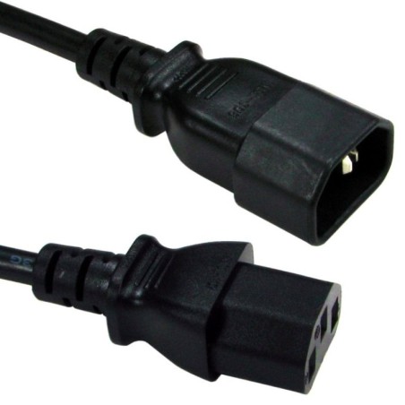 C14 to C13 Power Extension Cable - Black