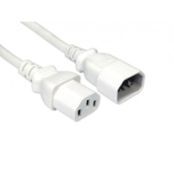 C14 to C13 Power Extension Cable - White