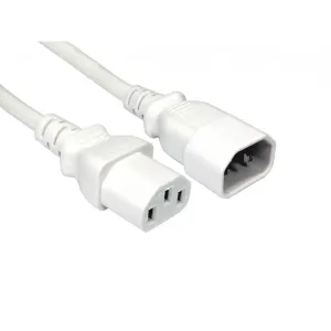C14 to C13 Power Extension Cable - White