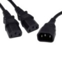 C14 to 2x C13 Power Splitter Cable