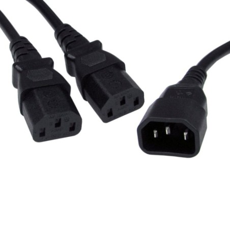 C14 to 2x C13 Power Splitter Cable