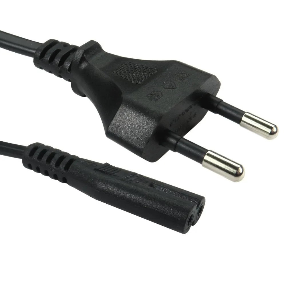 2m Euro Plug to C7 Mains Lead