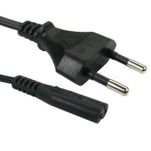 2m Euro Plug to C7 Mains Lead