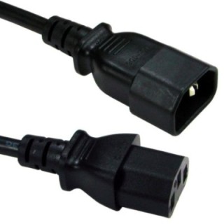 1m C14 to C13 Power Extension Cable - Black