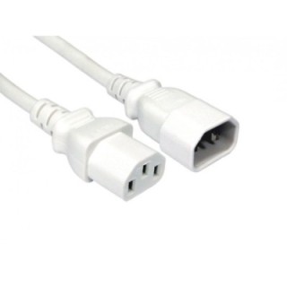 1m C14 to C13 Power Extension Cable - White
