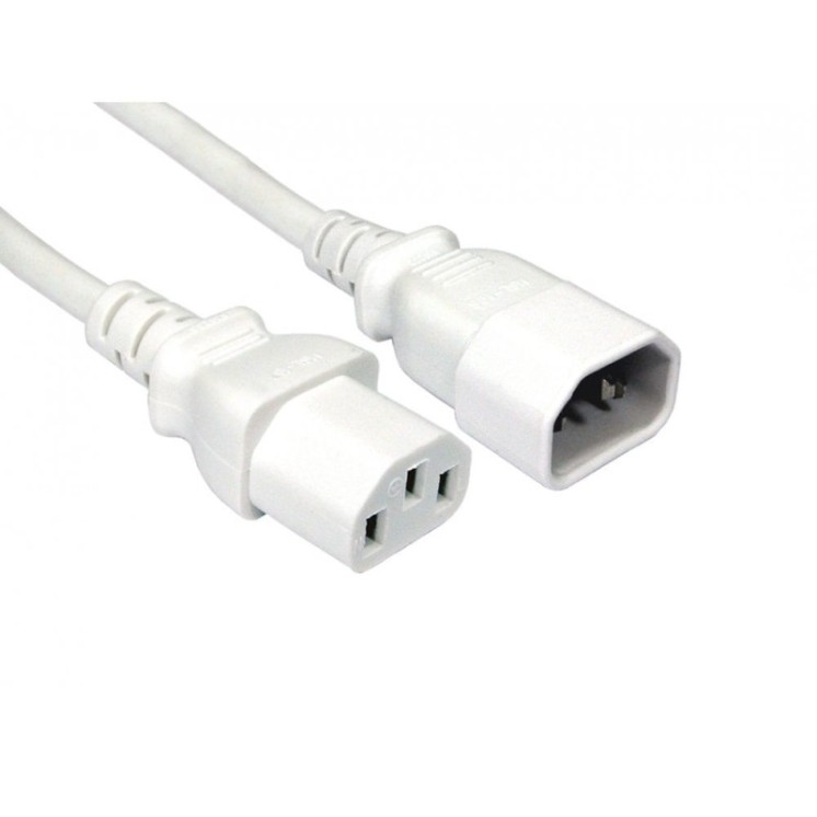 1.8m C14 to C13 Power Extension Cable - White