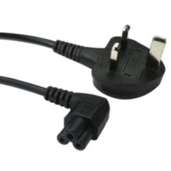 1.8m UK Plug to Right Angled C5 Mains Lead