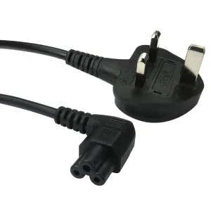1.8m UK Plug to Right Angled C5 Mains Lead