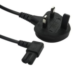 1.8m UK Plug to Right Angled C7 Mains Lead