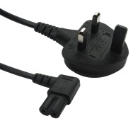 1.8m UK Plug to Right Angled C7 Mains Lead