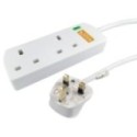 Surge Protected UK Power Extension - 2 Ports