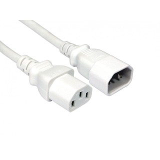1m C14 to C13 Power Extension Cable - White