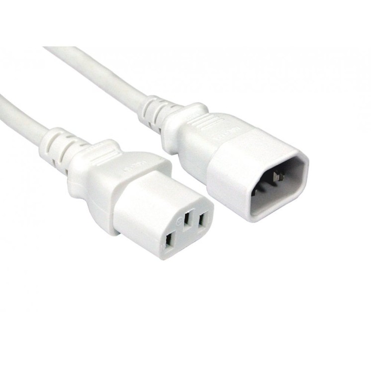 1m C14 to C13 Power Extension Cable - White