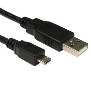 0.5m USB2.0 Type A (M) to Micro B (M) Cable - Black