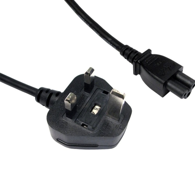 10m UK Plug to C5 Mains Lead - Black
