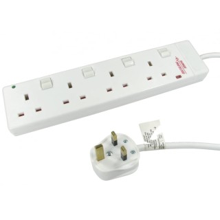 2m Individually Switched UK Power Extension - 4 Ports 2m Individually Switched UK Power Extension - 4 Ports