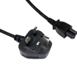 1.8m UK Plug to C5 Mains Lead - Black