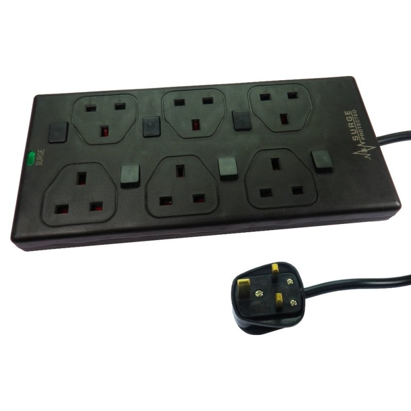 2m 6 Port Individually Switched UK Power Extension