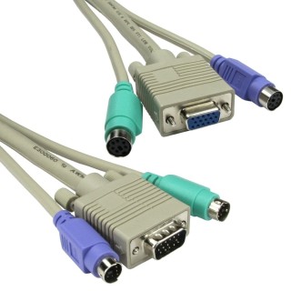 2m 2x M-F PS/2 & 1x SVGA M-F KVM Cable