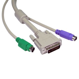 2m 2x M-M PS/2 & 1x DVI M-M KVM Cable