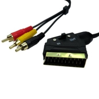 1.5m Switchable SCART to Three RCA Cable