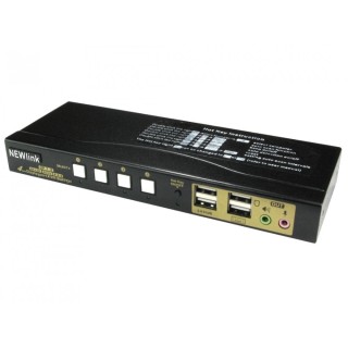 4 Port DisplayPort KVM Switch 4K@60Hz w/Cables & Remote Control
