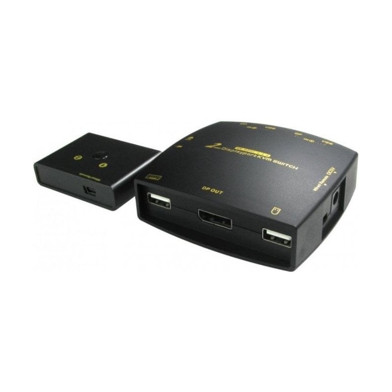 NEWLINK 2 Port DisplayPort KVM Switch 4K@60Hz w/Cables & Remote Control