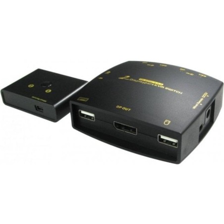 NEWLINK 2 Port DisplayPort KVM Switch 4K@60Hz w/Cables & Remote Control