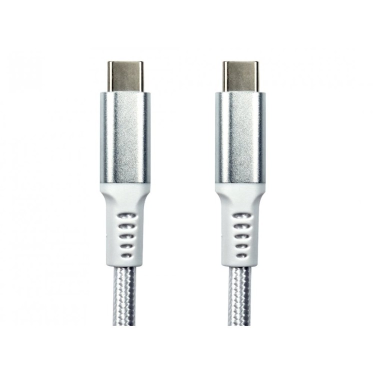 1.8m White USB 10Gbps Type C (M) to Type C (M) Braided Cable