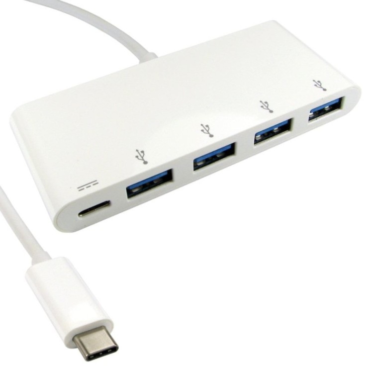 USB Type-C to 4 Port USB Hub with PD Function