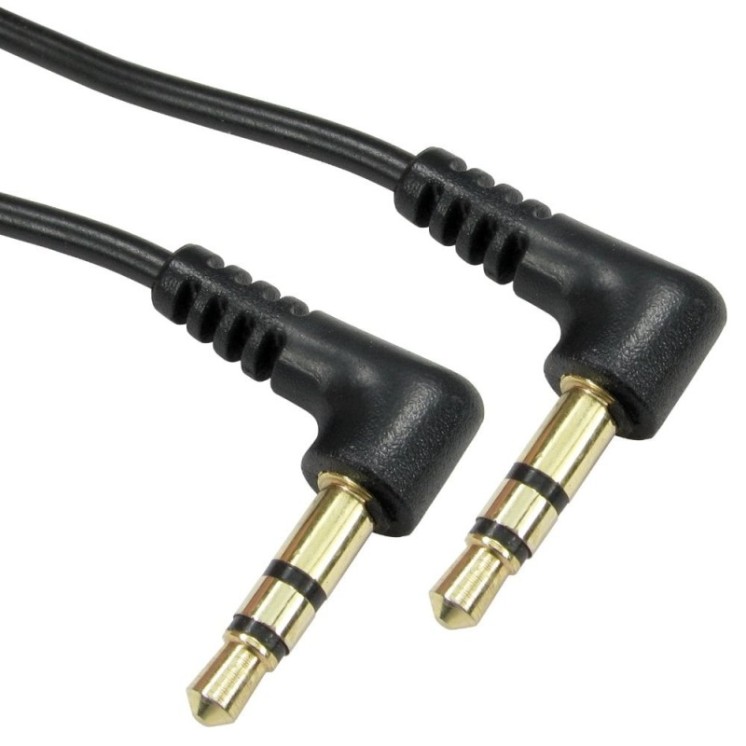 1m 3.5mm Stereo Cable (Two R/A Connectors) - Black